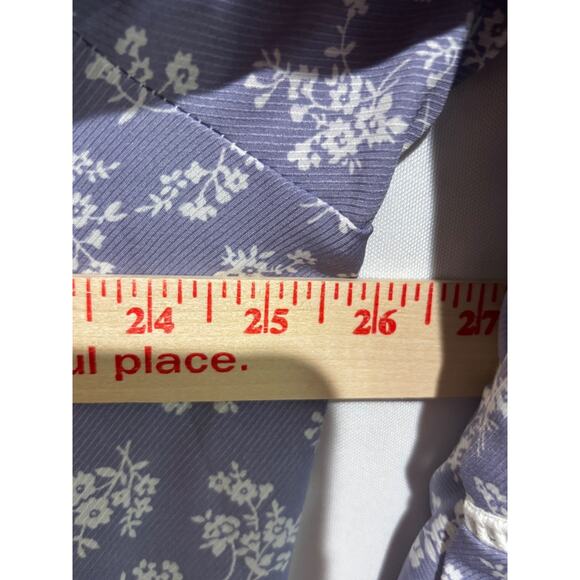 Suzanne Betro Top Womens 3x New Floral Blue Lace Balloon‎ Sleeve Prairie Boho - Picture 8 of 10